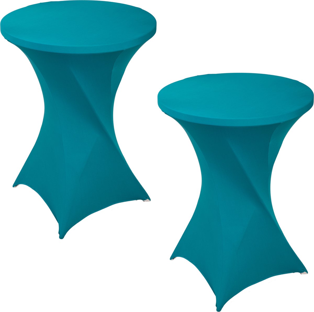 Statafelrok Turquoise x 2 – ∅80-85 x 110 cm – Statafelhoes Stretch 2 Stuks – Tafelhoezen voor Statafel Sta Tafel Hoes | Staantafelhoes - Geschikt voor Horeca Evenementen | Cocktailparty | Trouwerij